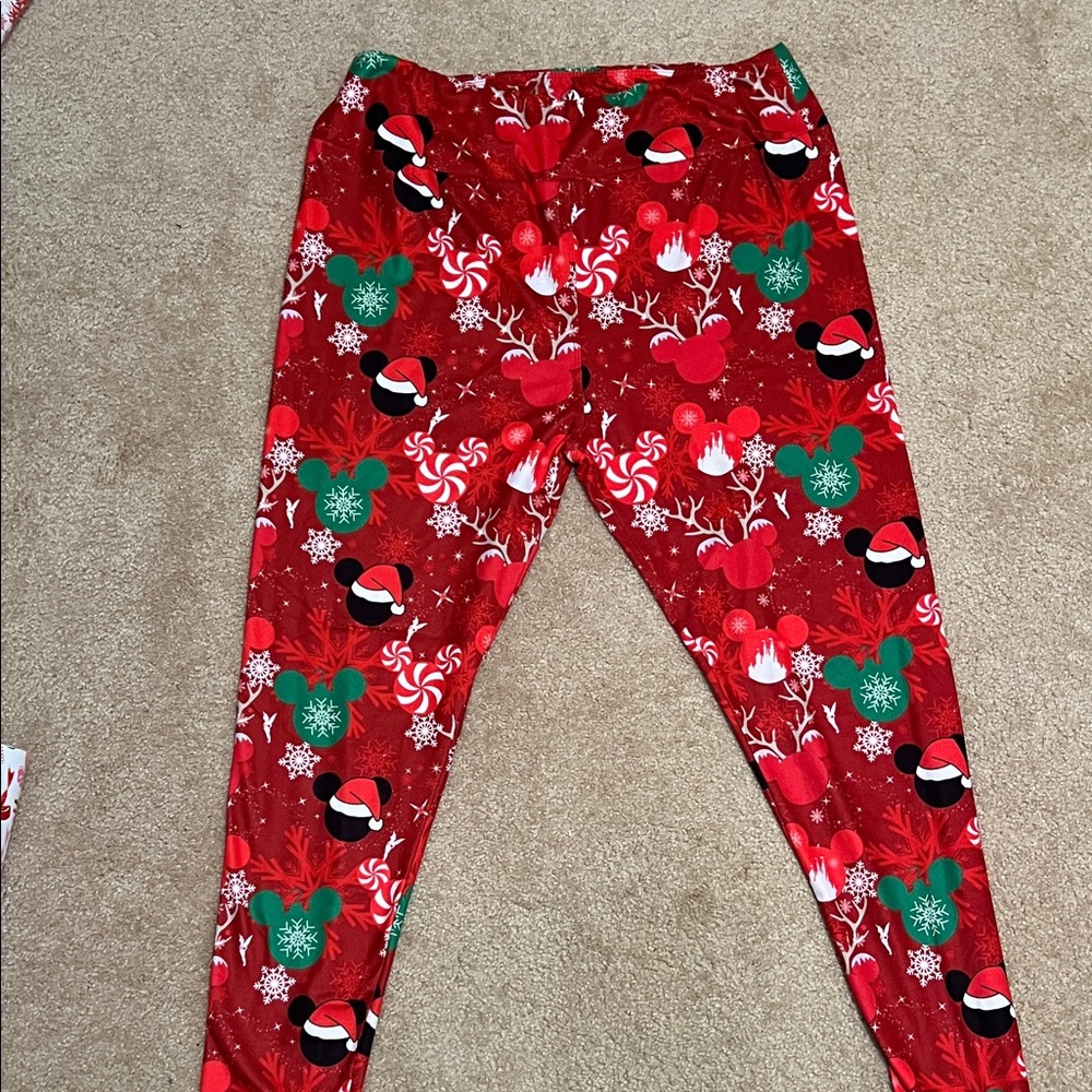 Festive Mickey Holiday Leggings